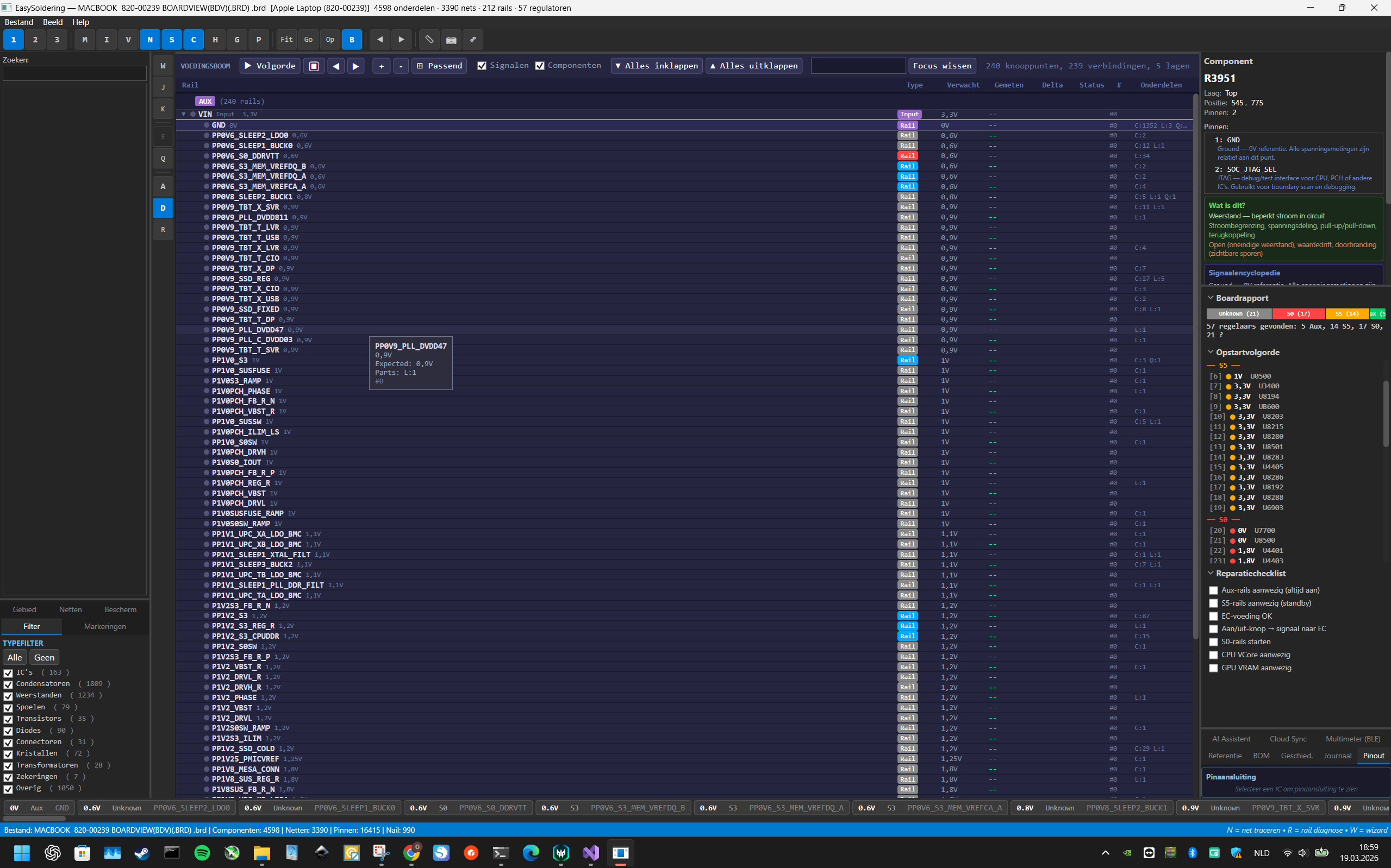 EasySoldering Power Tree met railoverzicht en statusindicators